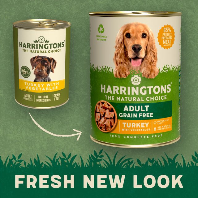 Harringtons Turkey with Veg Grain Free Wet Dog Food Tins 6 x 400g, Harringtons,