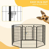 Heavy Duty 8 Panel Dog PlayPen - Two heights, PawHut, 100H cm