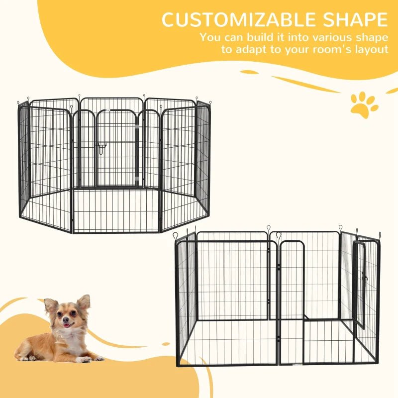 Heavy Duty 8 Panel Dog PlayPen - Two heights, PawHut, 100H cm