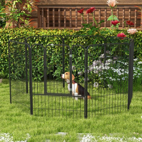 Heavy Duty 8 Panel Dog PlayPen - Two heights, PawHut, 100H cm