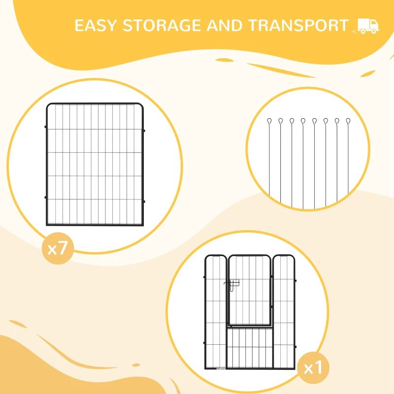 Heavy Duty 8 Panel Dog PlayPen - Two heights, PawHut, 100H cm