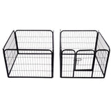 Heavy Duty Dog pen 8 Panel Pet Puppy PlayPen Rabbit Hutch Run indoor outdoor Black, 80 x 60 cm, PawHut,