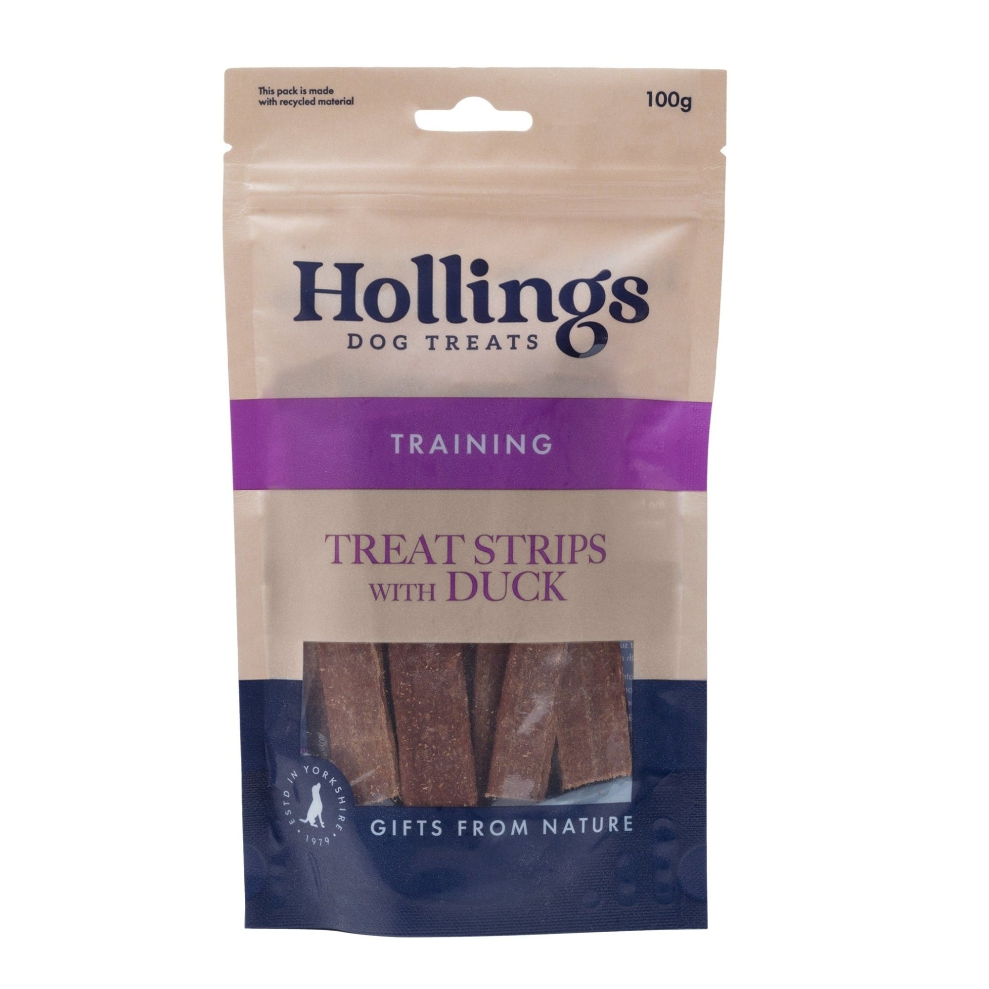 Hollings 100% Meat Treat Duck 12 x 100g, Hollings,