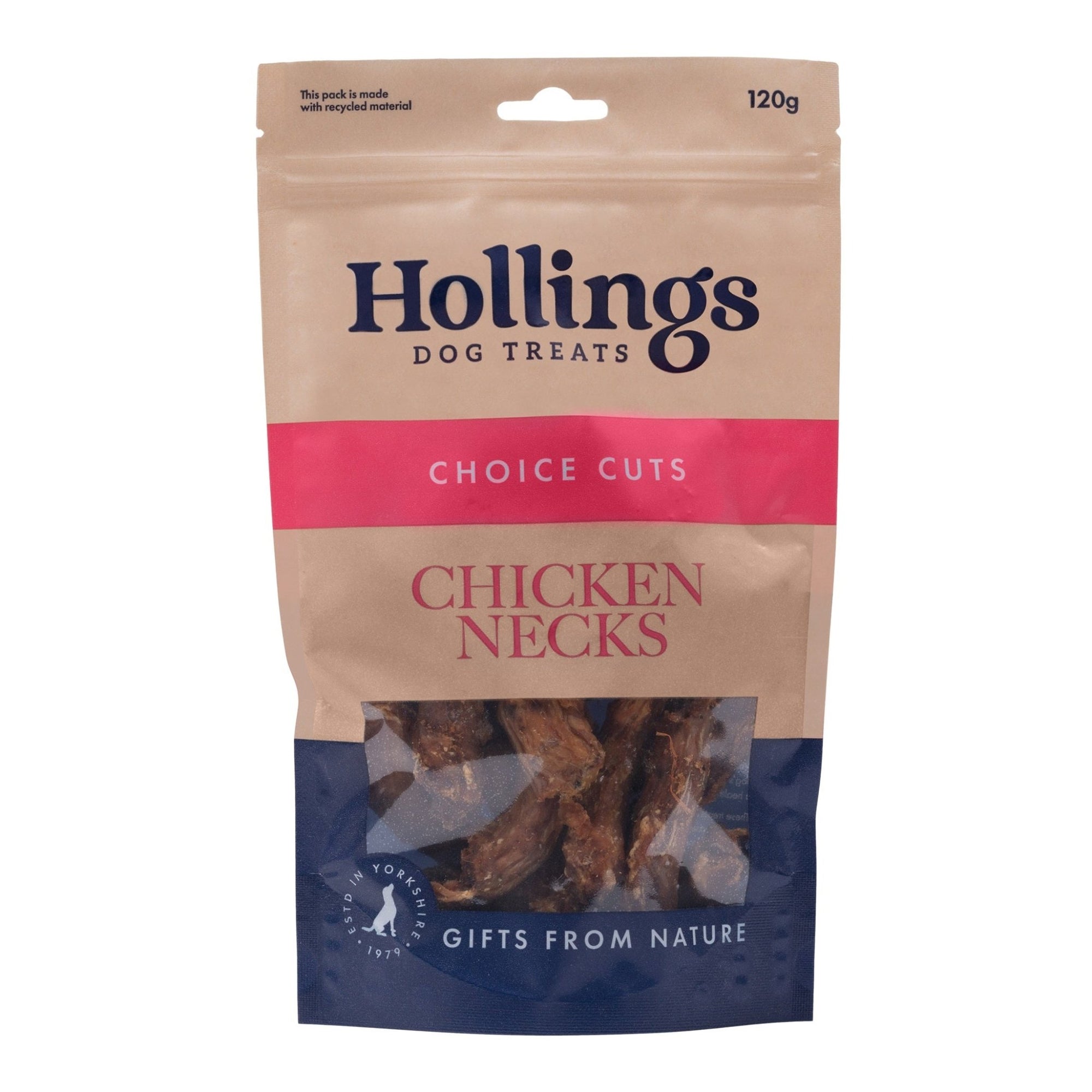Hollings 100% Natural Chicken Necks 8 x 120g, Hollings,