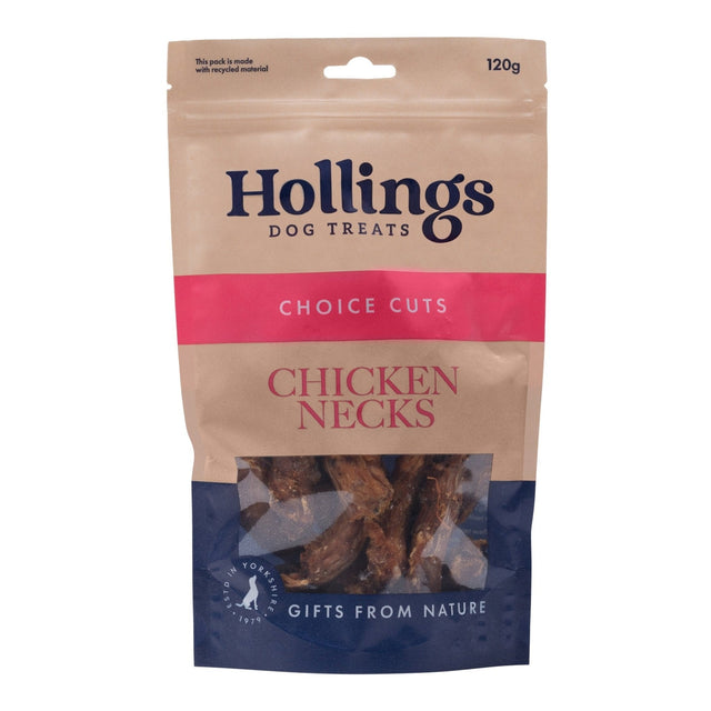 Hollings 100% Natural Chicken Necks 8 x 120g, Hollings,