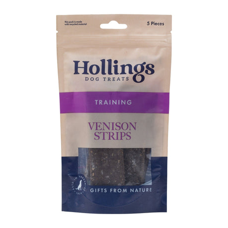 Hollings 100% Natural Venison Strips 12 x 5 Pack, Hollings,