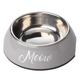 House of Paws Meow 2 in 1 Cat Bowl, House of Paws, Grey