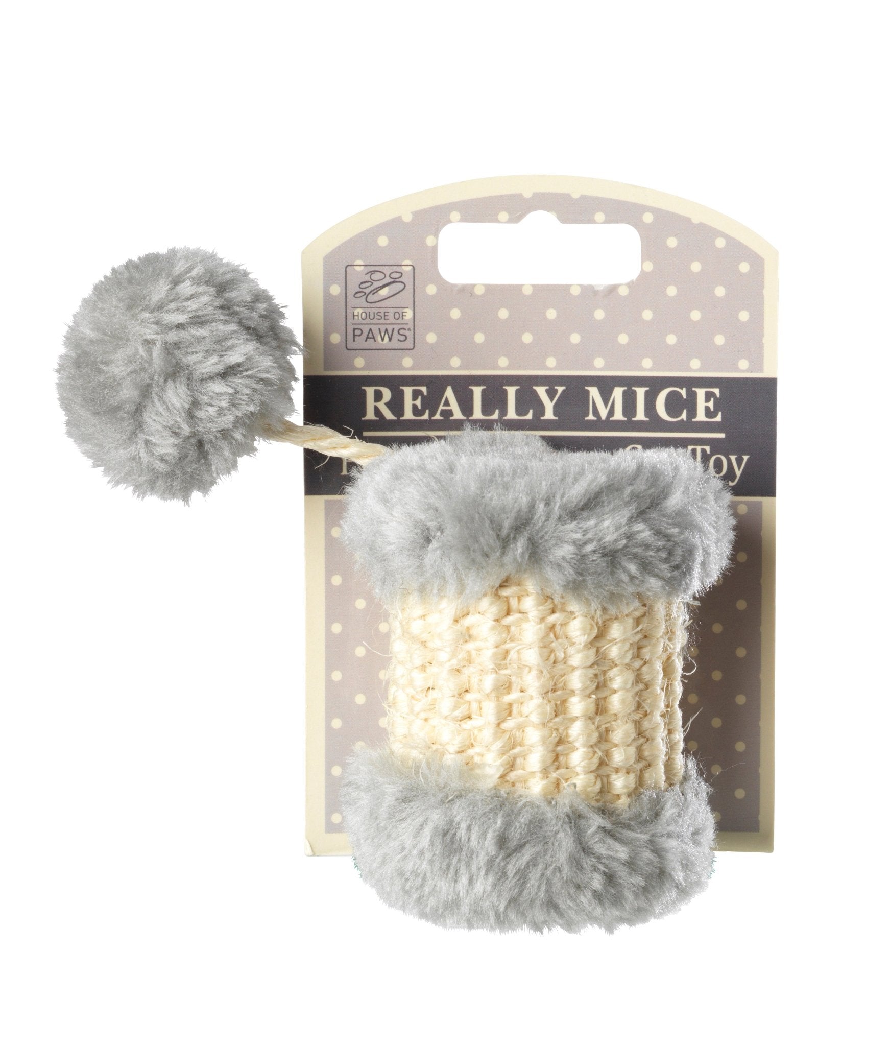 House of Paws Really Mice Pom Pom Drum Cat Toy x 4, House of Paws,
