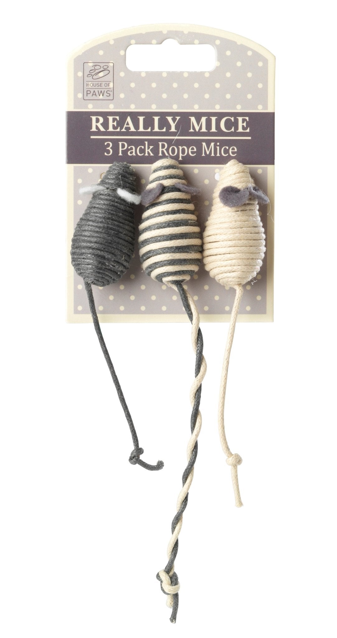 House of Paws Really Mice Rope Mice 3 Pack x 4, House of Paws,