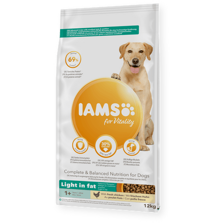 IAMS Adult Dog Vitality Light in Fat Fresh Chicken, IAMS, 12 kg