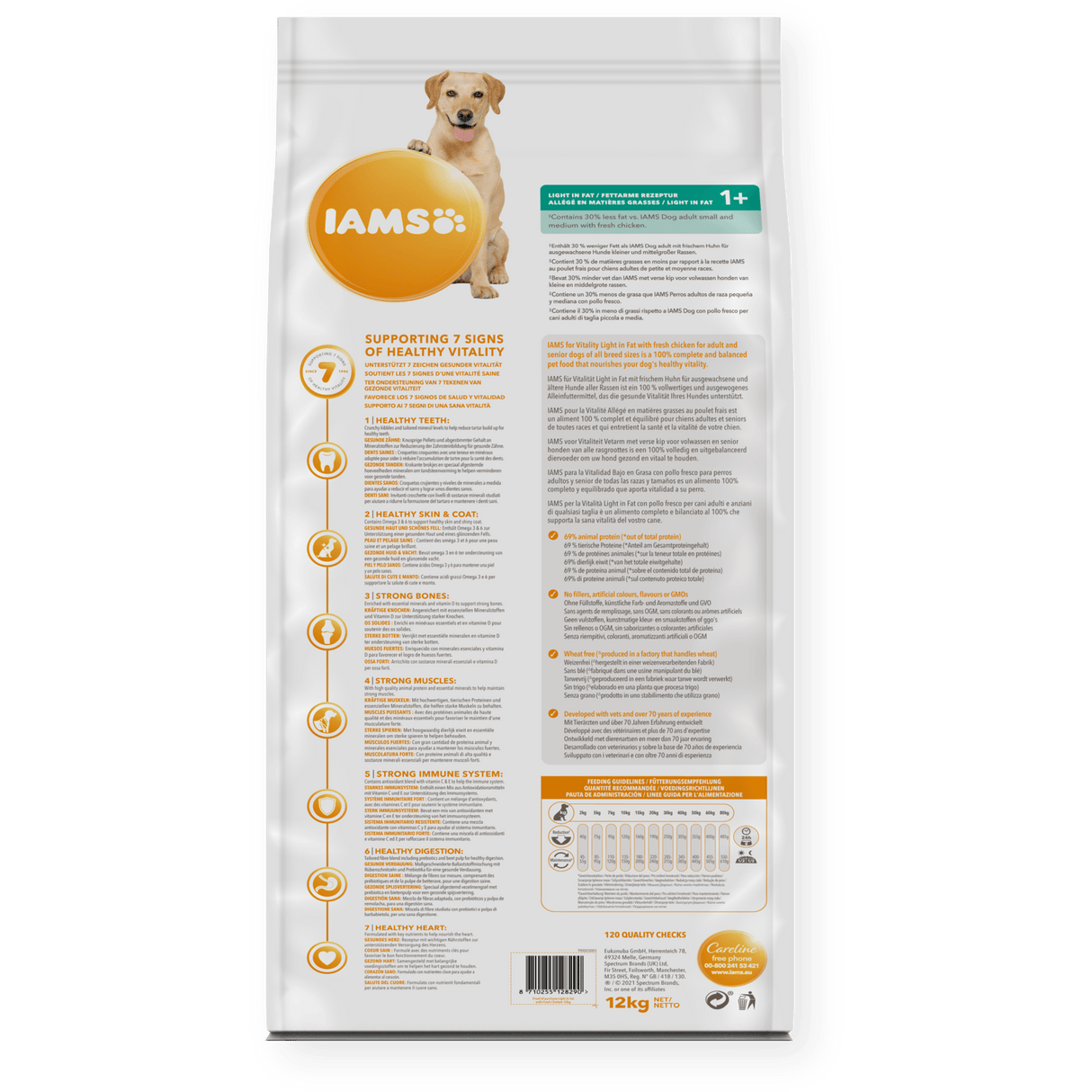 IAMS Adult Dog Vitality Light in Fat Fresh Chicken, IAMS, 12 kg