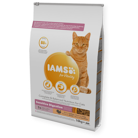 IAMS Cat Adult Vitality Sensitive Digestion Turkey, IAMS, 10 kg