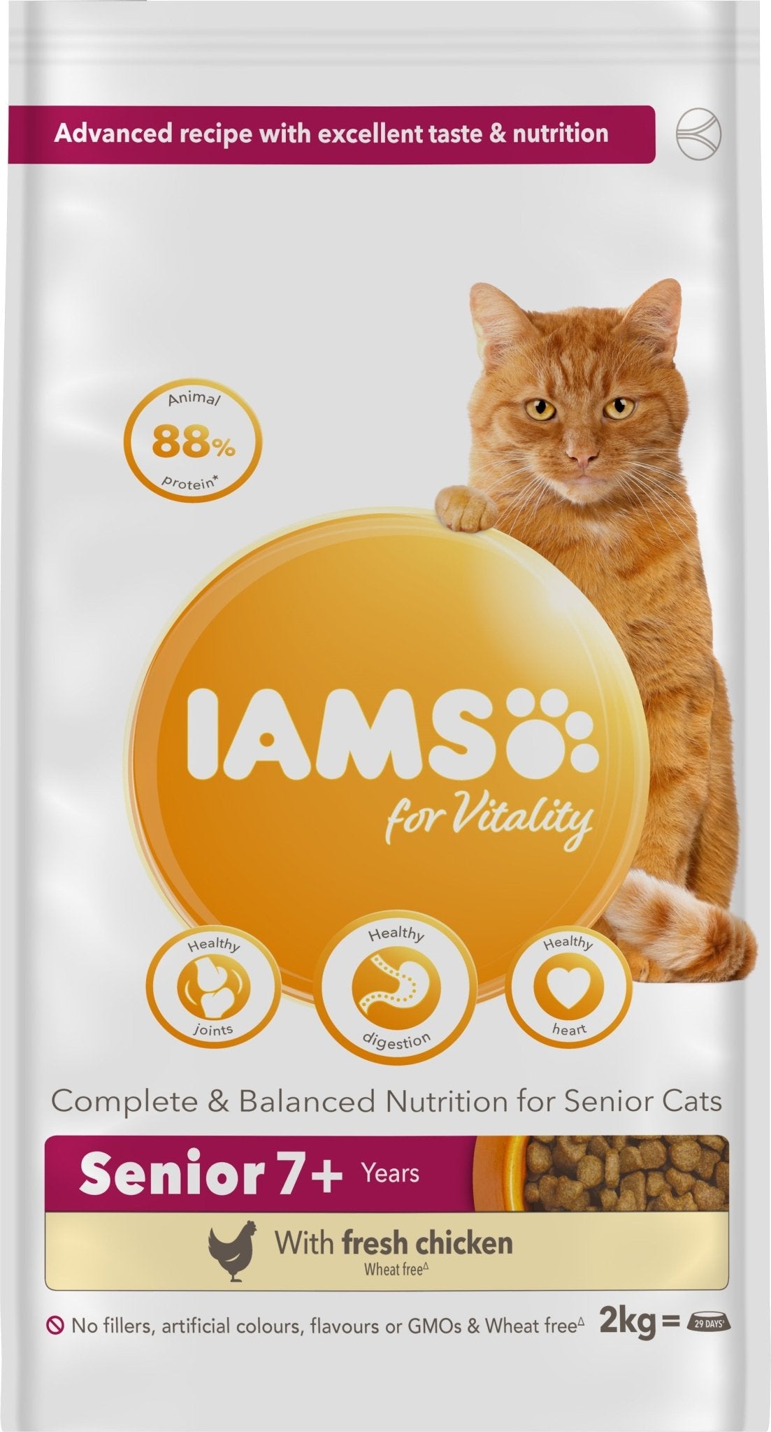 IAMS Cat Senior Vitality Chicken 2x2kg, IAMS,
