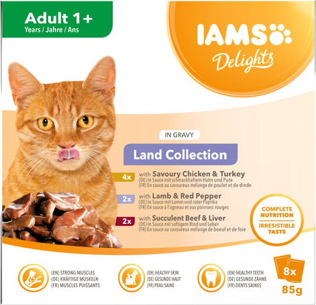 IAMS Delight Adult Land Collection in Gravy 8 x 85g, IAMS,