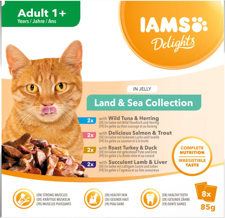 IAMS Delight Adult Land & Sea Collection in Jelly 8 x 85g, IAMS,