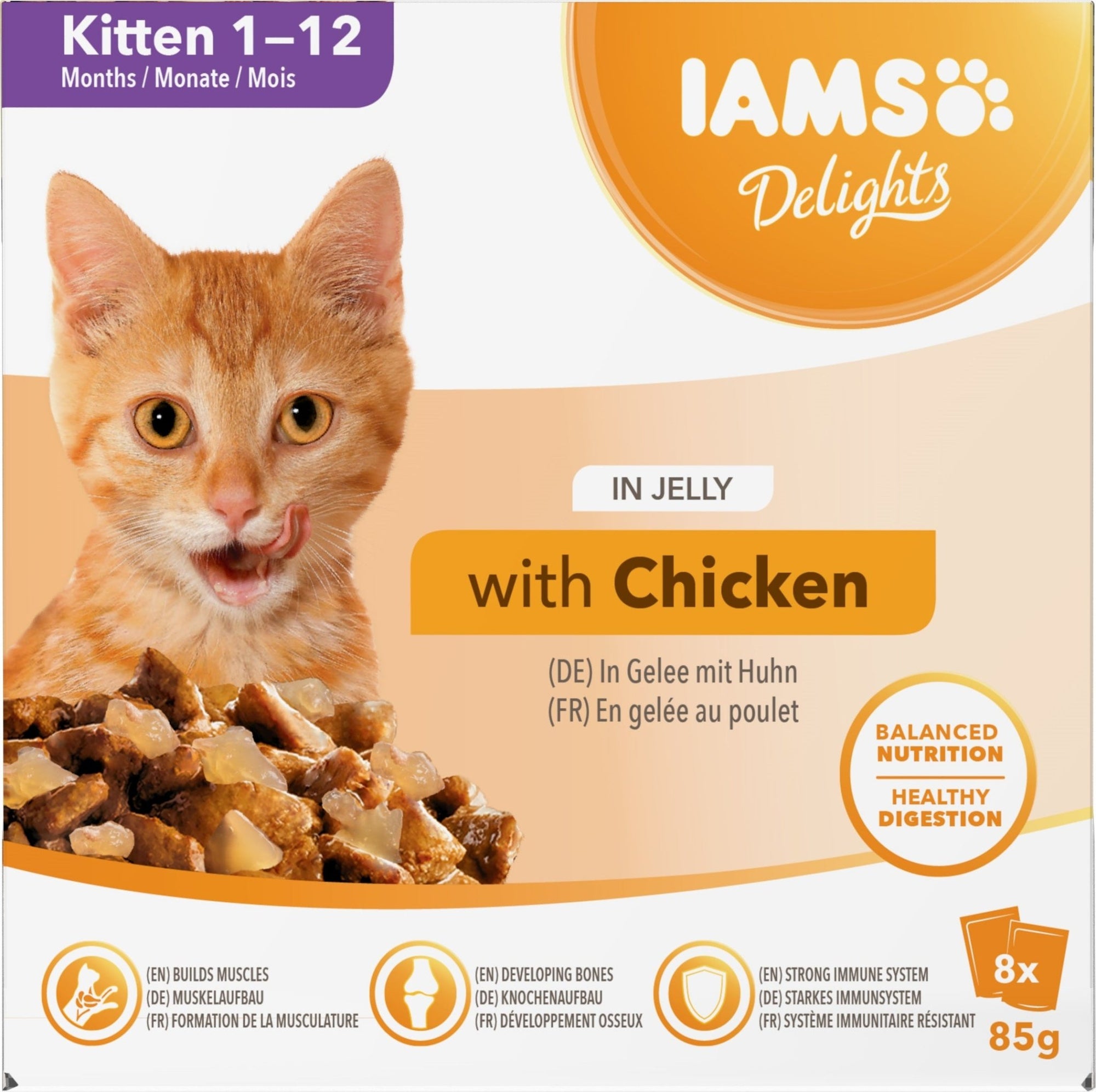 IAMS Kitten Delight Chicken in Jelly 8x85g, IAMS,