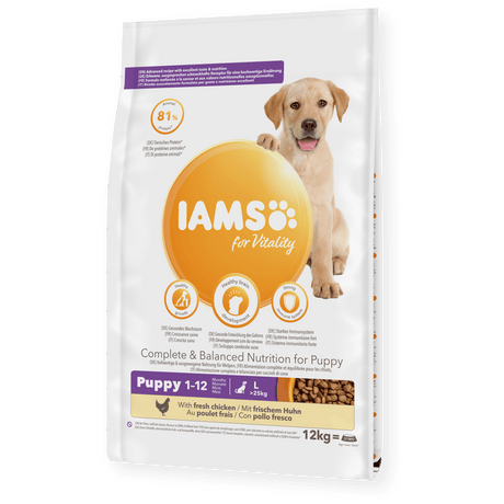IAMS Puppy Vitality Large Breed Fresh Chicken, IAMS, 12 kg