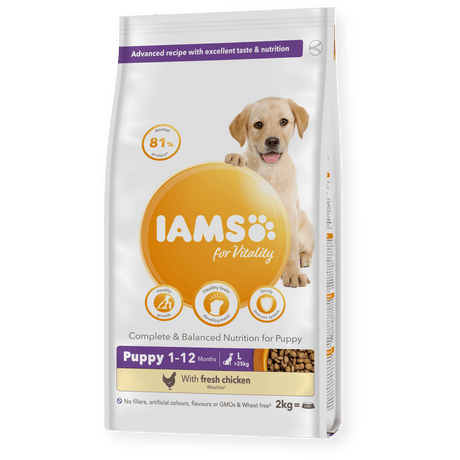 IAMS Puppy Vitality Large Breed Fresh Chicken, IAMS, 2x2kg