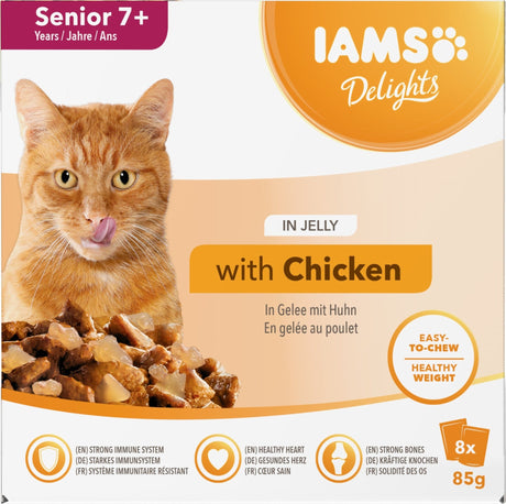 IAMS Senior Delight Chicken in Jelly 8x85g, IAMS,