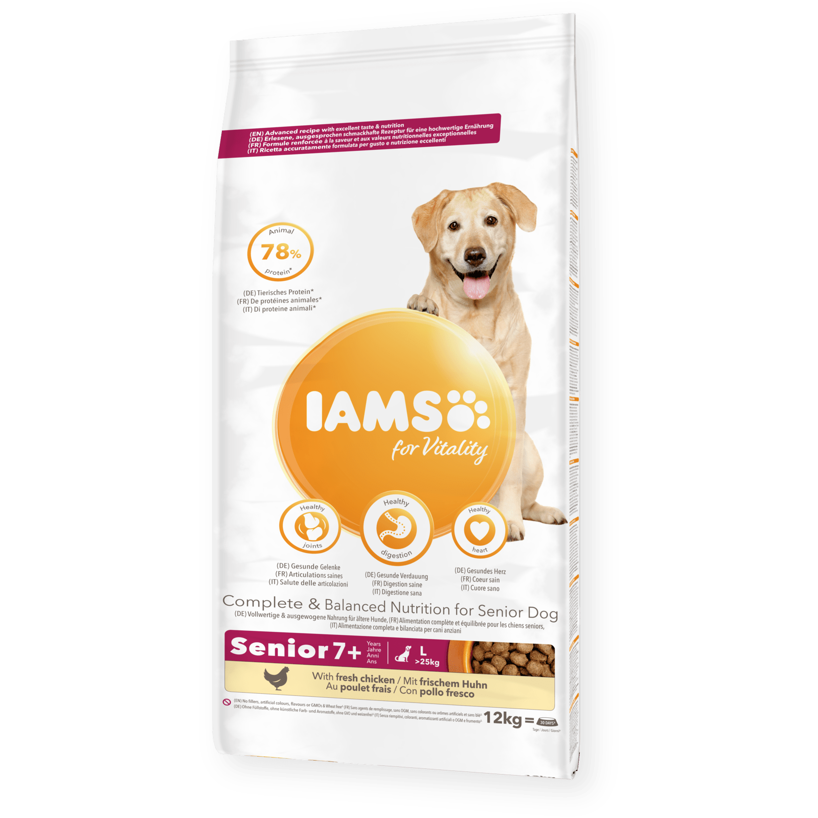 IAMS Senior Dog Vitality Large Breed Fresh Chicken 12 kg, IAMS,