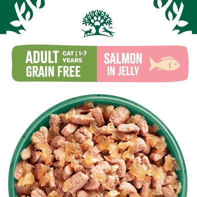 James Wellbeloved Adult Cat Grain Free Salmon in Jelly Pouches 4x (12x85g), James Wellbeloved,