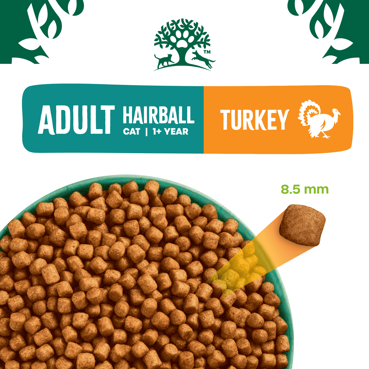 James Wellbeloved Adult Hairball Dry Cat Food Turkey, James Wellbeloved, 4 kg