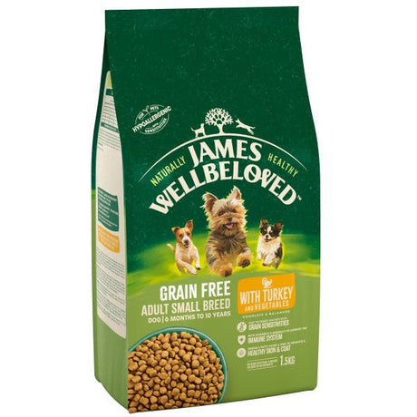 James Wellbeloved Dog Adult Grain Free Small Breed Turkey & Veg, James Wellbeloved, 1.5 kg