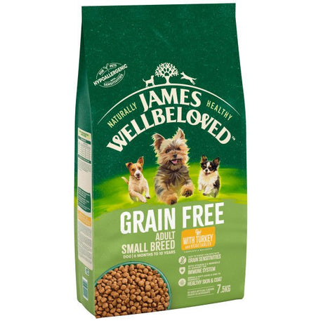 James Wellbeloved Dog Adult Grain Free Small Breed Turkey & Veg, James Wellbeloved, 7.5 kg