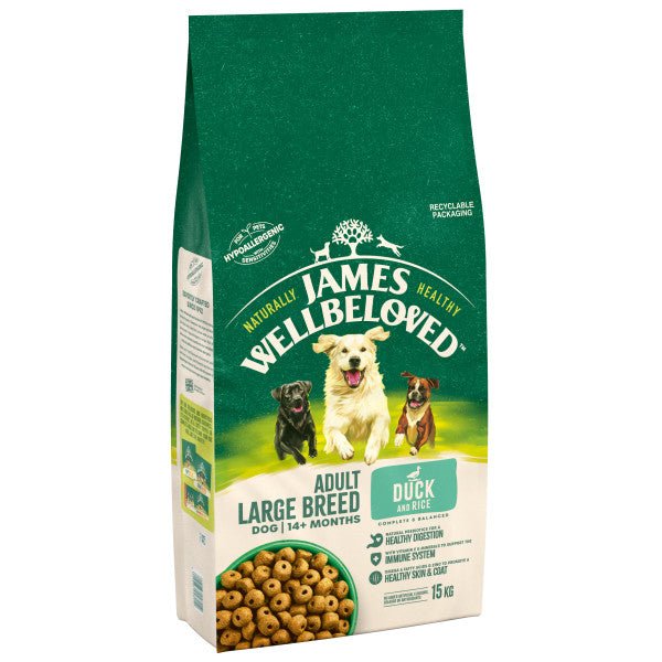 James Wellbeloved Dog Adult Large Breed Duck & Rice 15 kg, James Wellbeloved,
