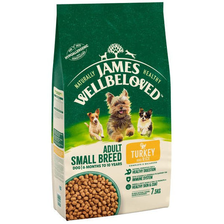 James Wellbeloved Dog Adult Small Breed Turkey & Rice, James Wellbeloved, 7.5 kg