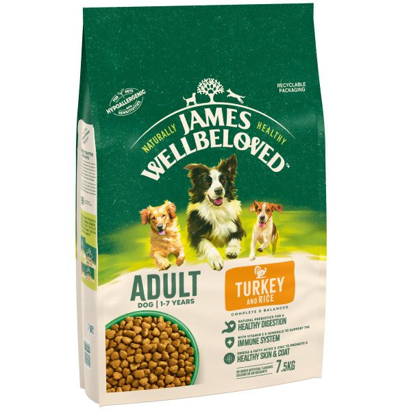 James Wellbeloved Dog Adult Turkey & Rice, James Wellbeloved, 7.5 kg