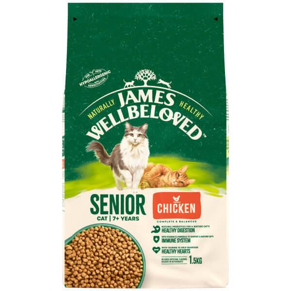 James Wellbeloved Senior Dry Cat Food Chicken & Rice 1.5 kg, James Wellbeloved,