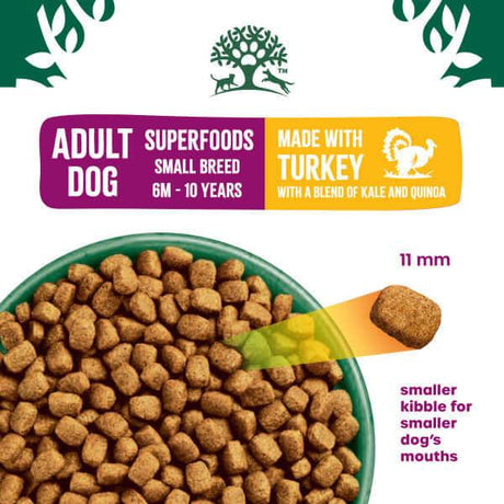 James Wellbeloved Superfoods Adult Small Breed Dry Dog Food Turkey with Kale & Quinoa 1.5 kg, James Wellbeloved,