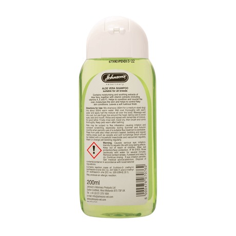 Johnsons Aloe Vera Shampoo 200ml (x6), Johnsons Veterinary,