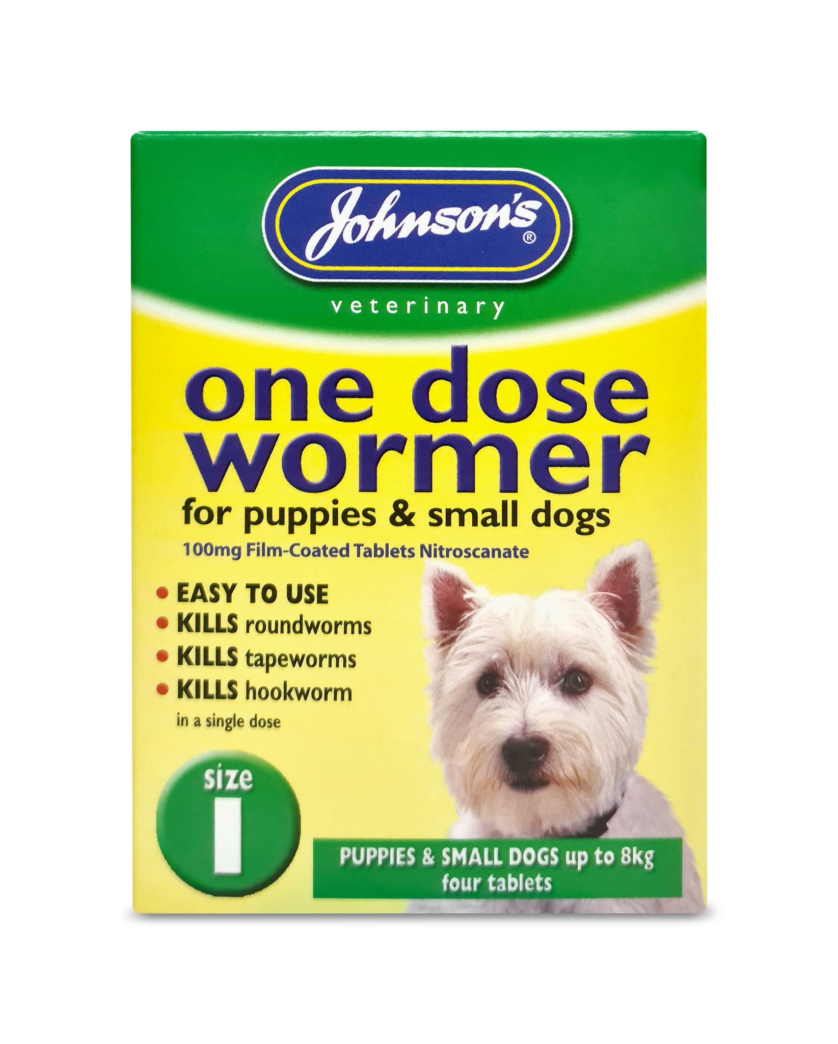 Johnsons One Dose Wormer for Puppies and Small Dogs - Size 1 (6x), Johnsons Veterinary,
