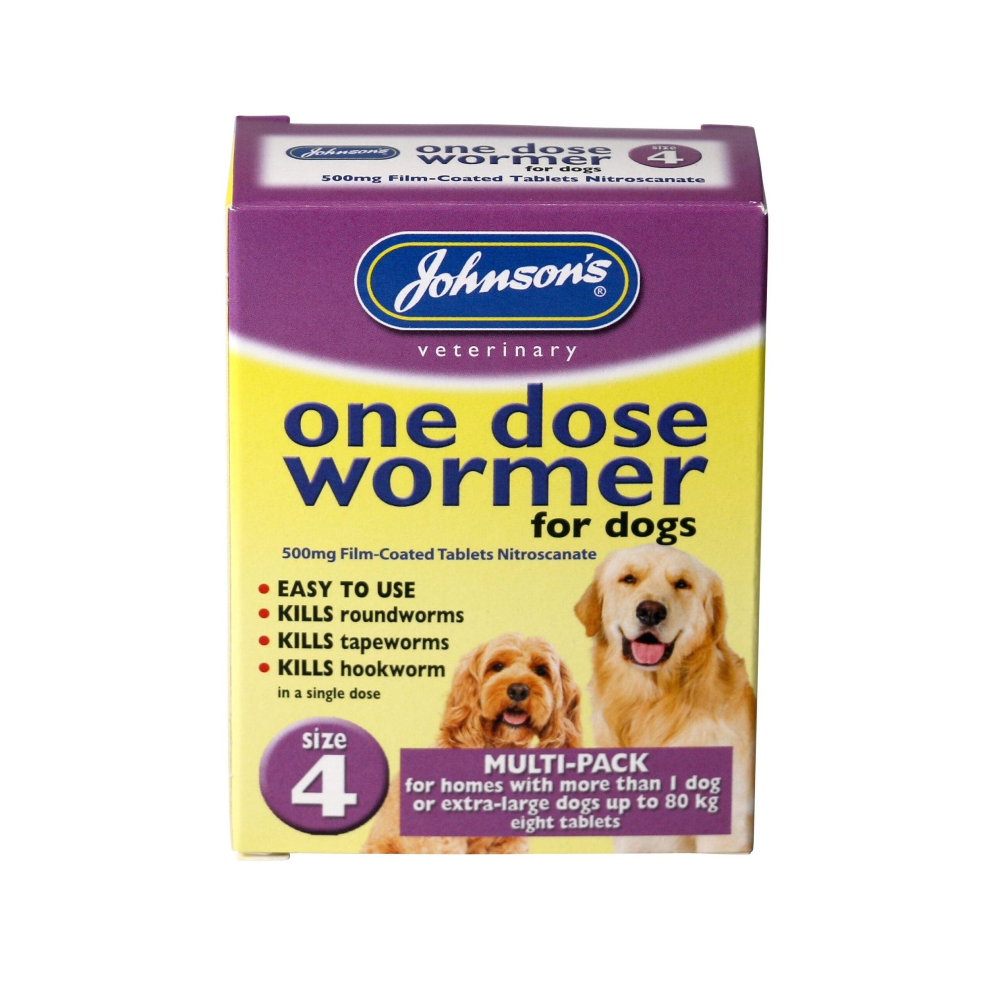 Johnsons One Dose Wormer for X-Large Dogs or Multiples - Size 4 (3x), Johnsons Veterinary,