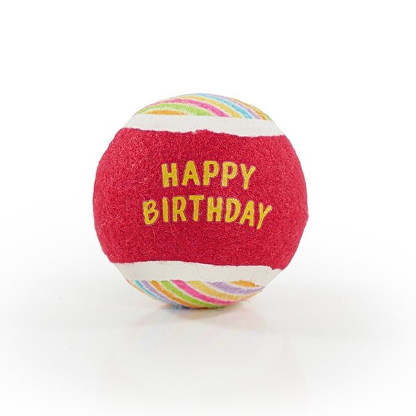 Jolly Doggy Birthday Balls 4x3pk Dog Toy, Rosewood,