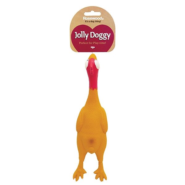 Jolly Doggy Squeaky Large Chicken x3, Rosewood,