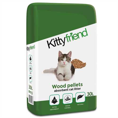 Kitty Friend Wood Pellets Cat Litter, Sanicat, 30 L