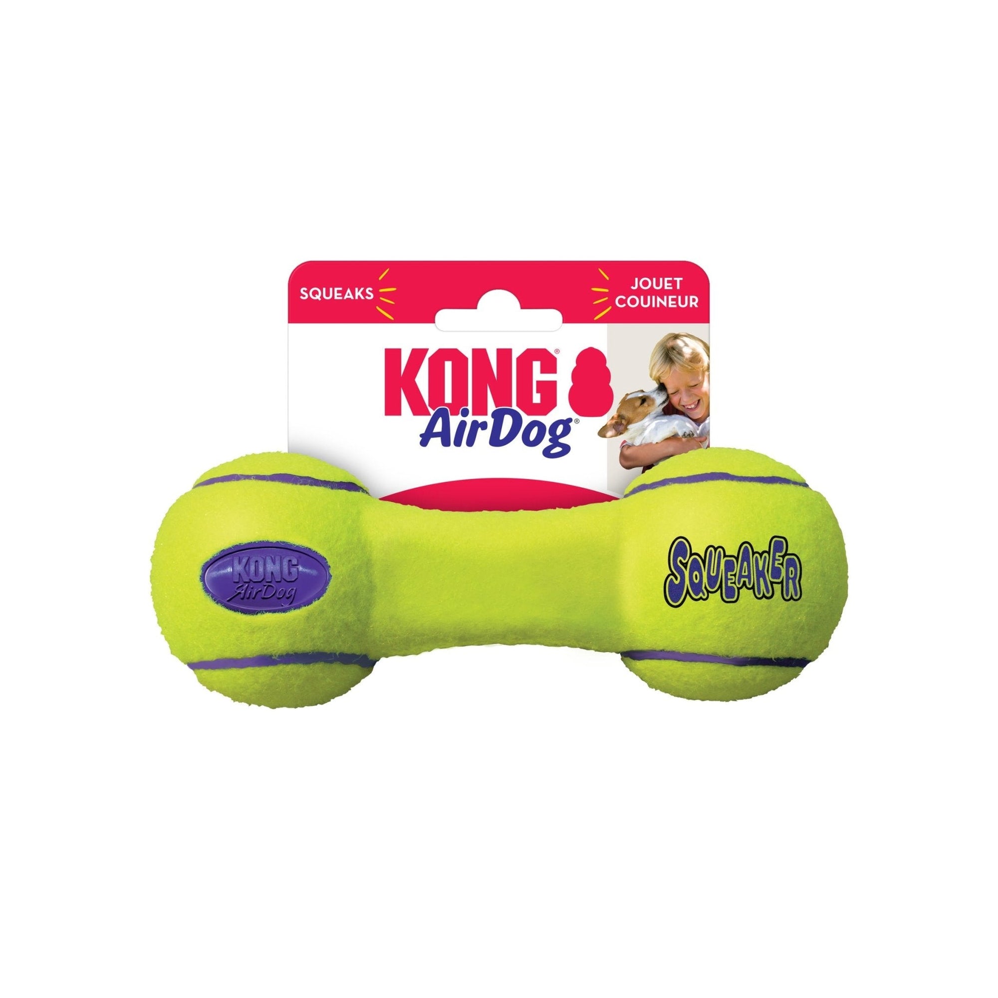 KONG AirDog Squeaker Dumbbell Dog Toy, Kong, Medium