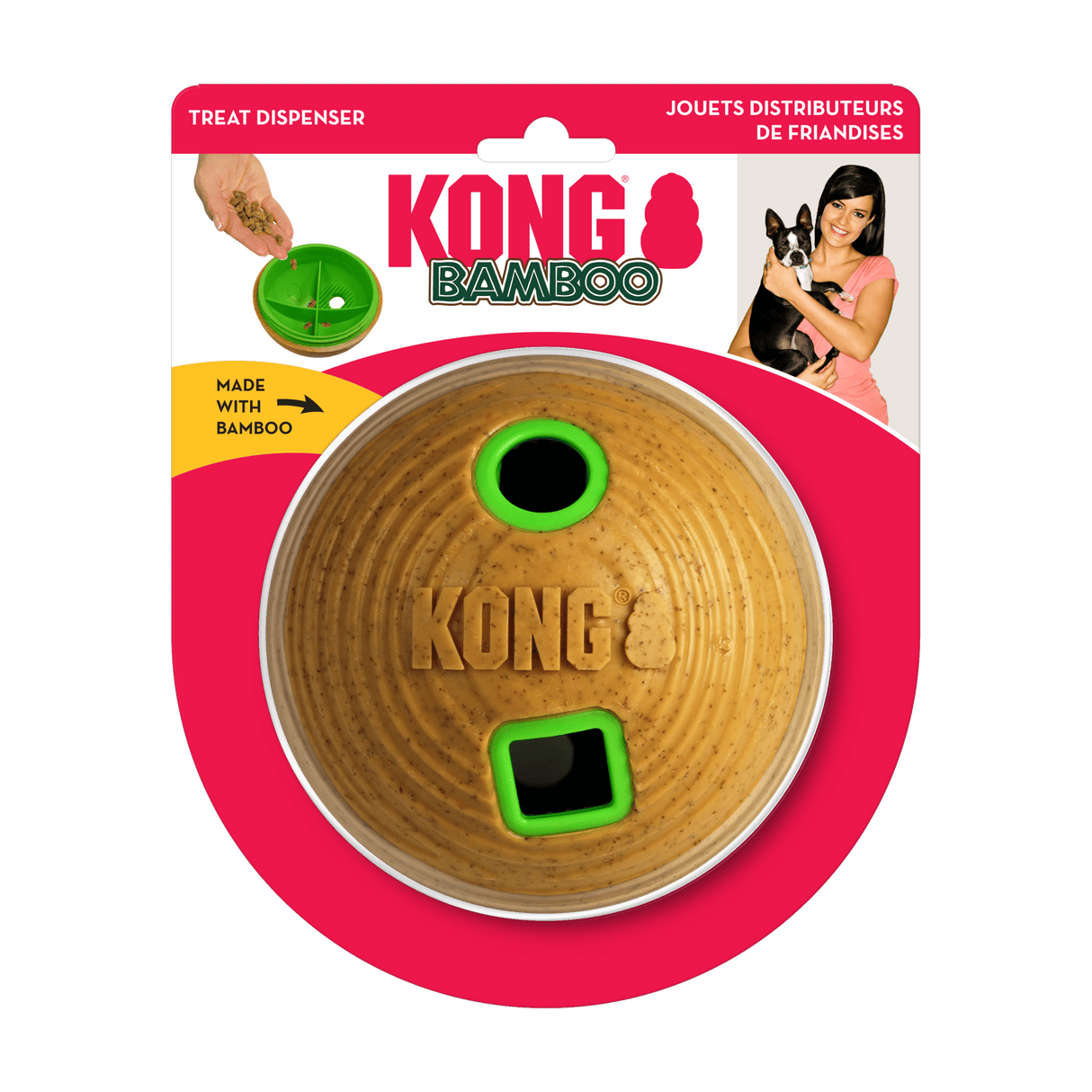 KONG Bamboo Feeder Ball Dog Toy, Kong,