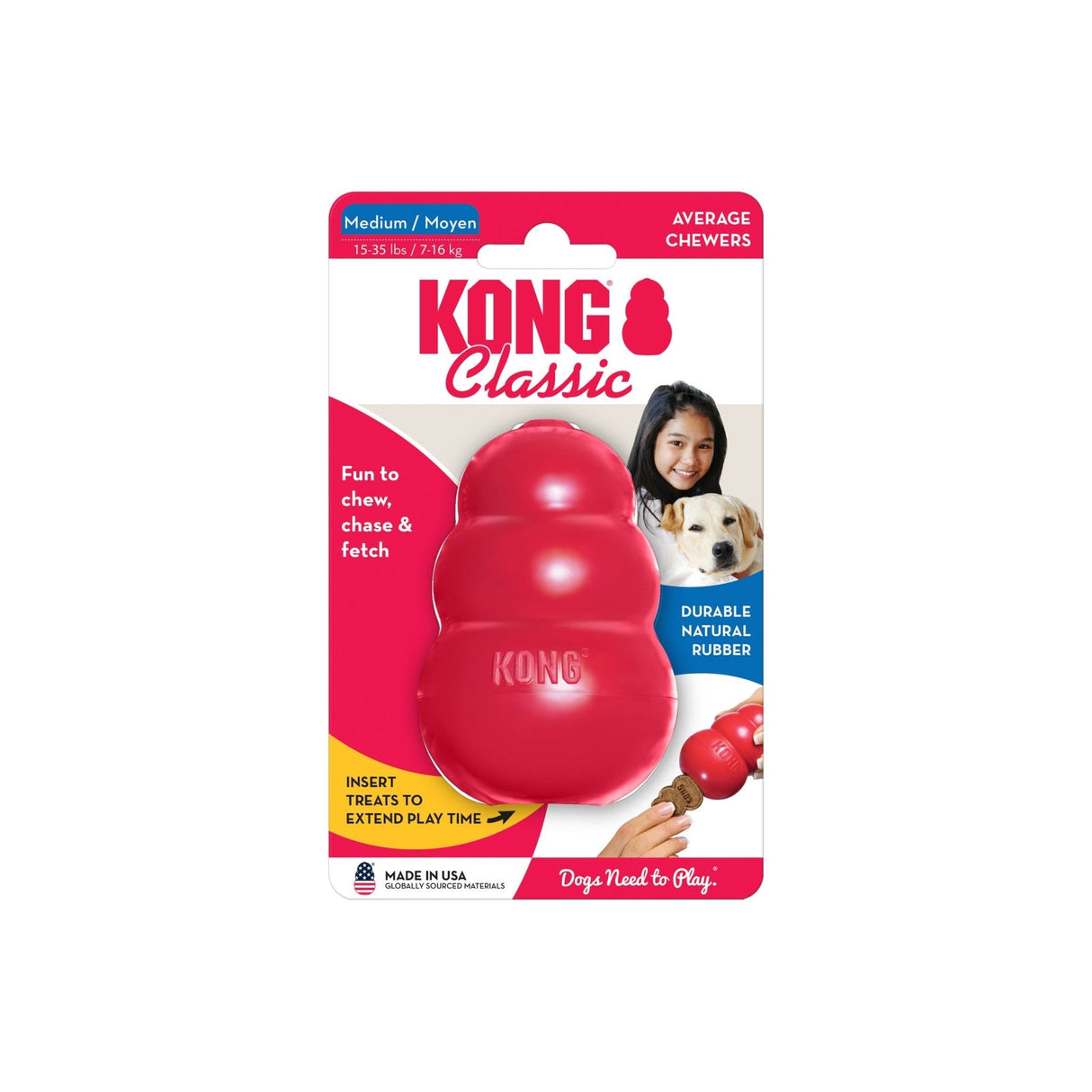 KONG Classic Dog Toy, Kong, Small