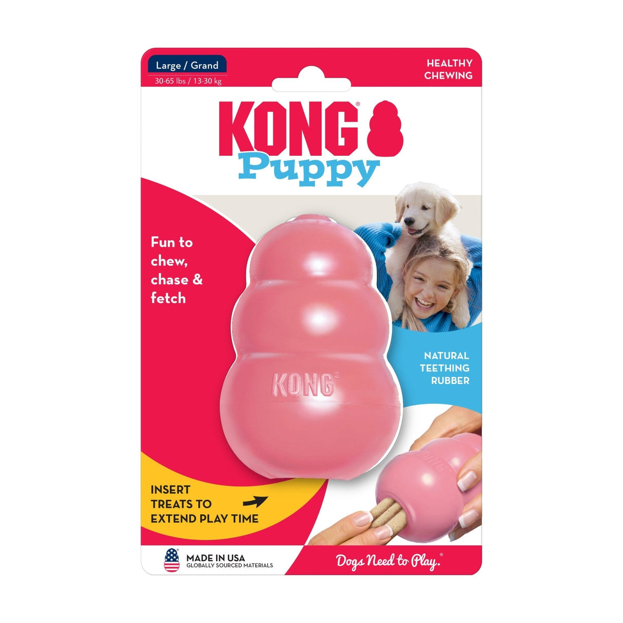 KONG Puppy Dog Toy - Ideal for Teething, Kong, Medium