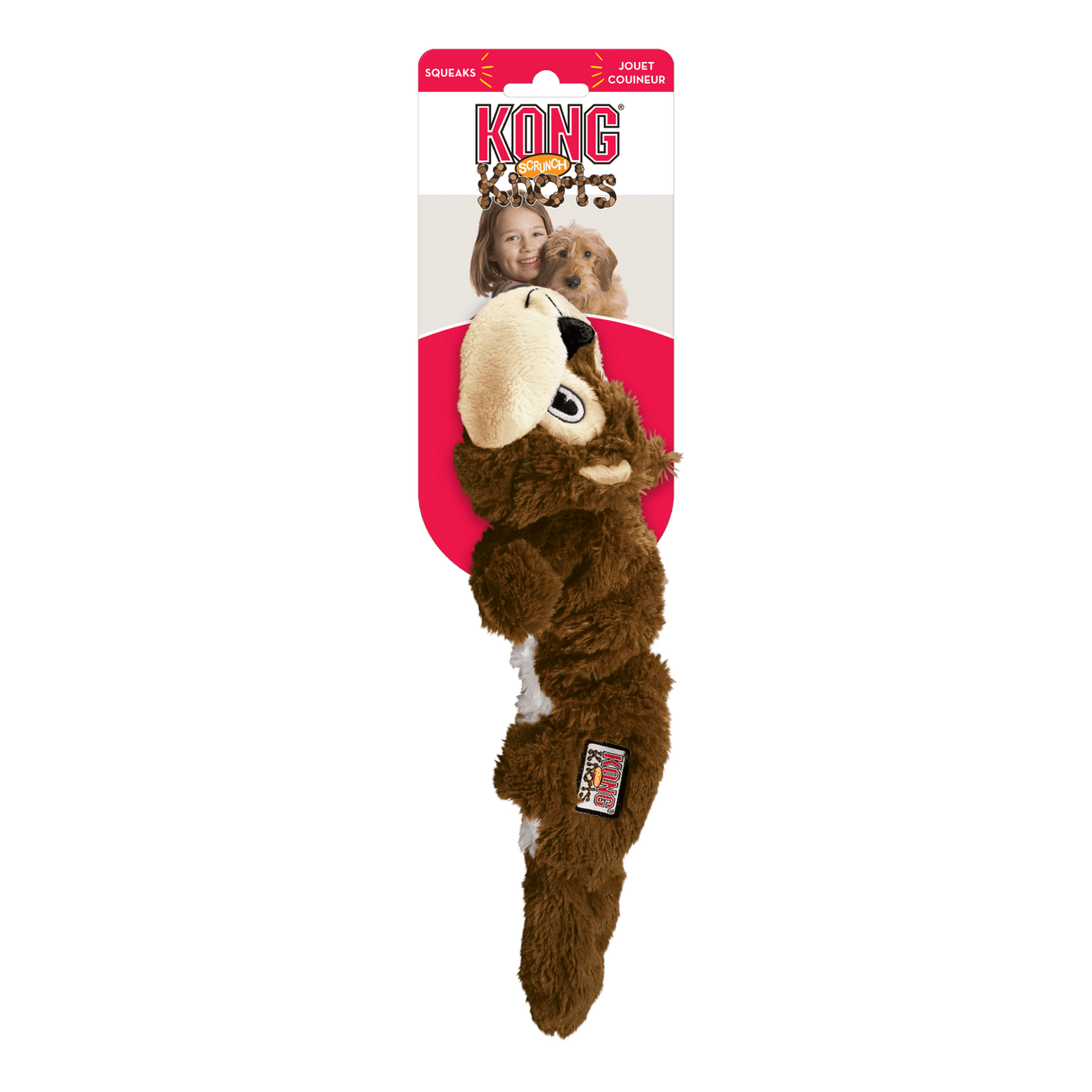 KONG Scrunch Knots Squirrel Dog Toy, Kong, Small/Medium