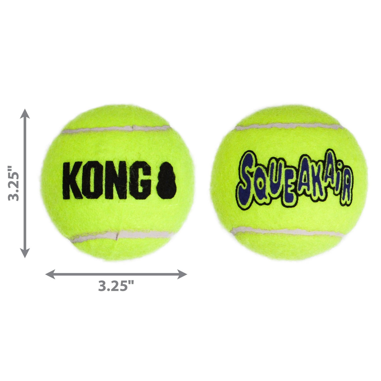 KONG Squeak Air Tennis Balls 3-Pack Dog Toy, Kong, Large