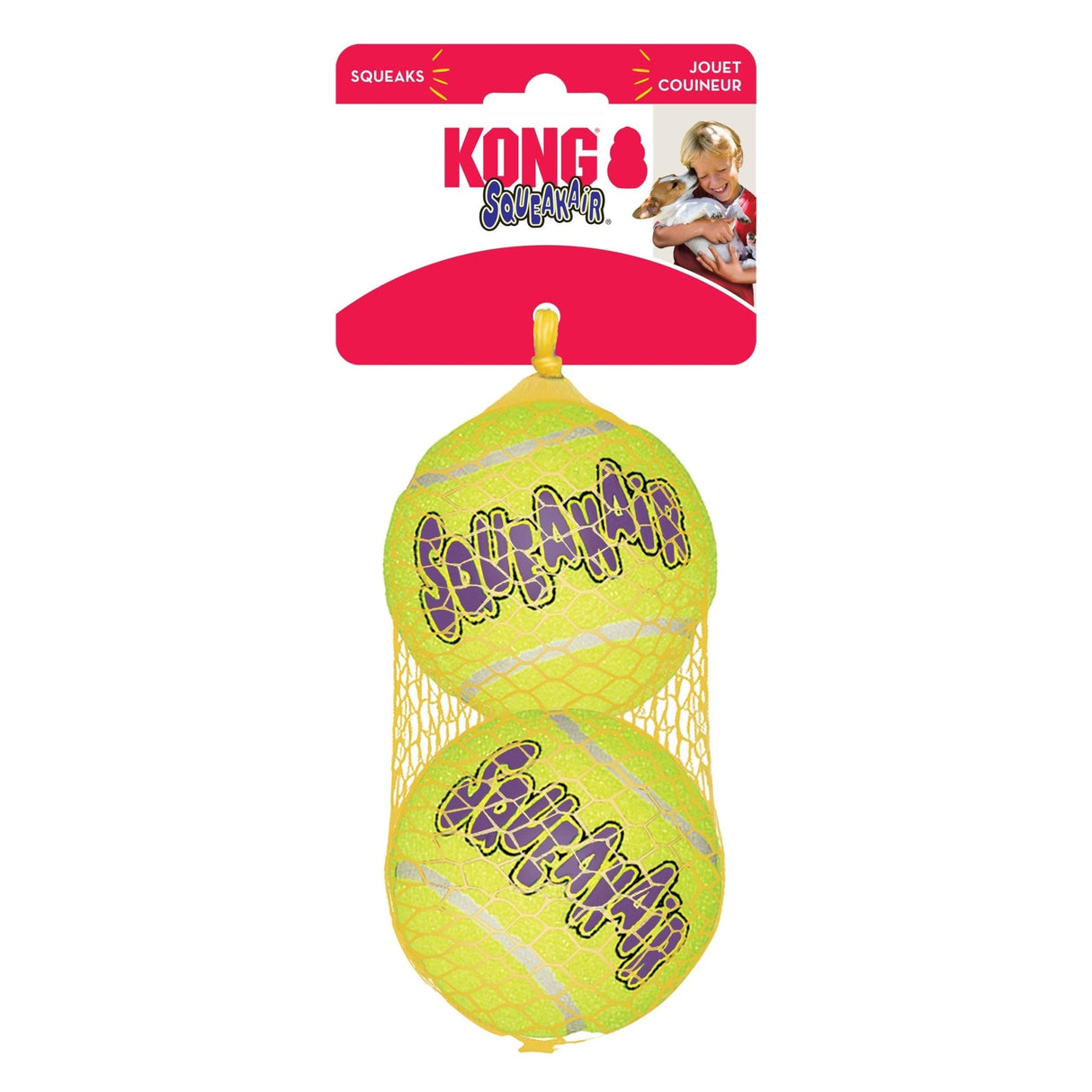 KONG Squeak Air Tennis Balls 3-Pack Dog Toy, Kong, Large