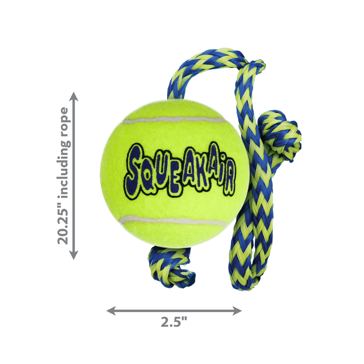 KONG SqueakAir Ball with Rope Dog Toy, Kong,