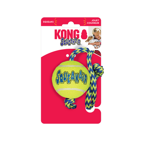 KONG SqueakAir Ball with Rope Dog Toy, Kong,