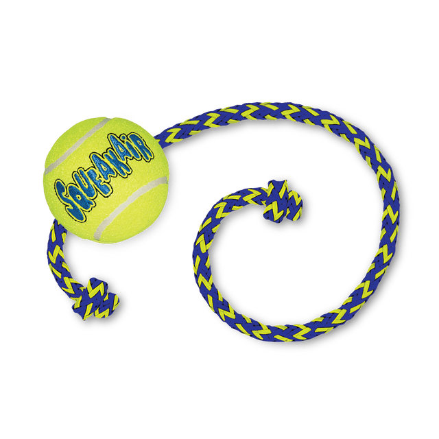 KONG SqueakAir Ball with Rope Dog Toy, Kong,