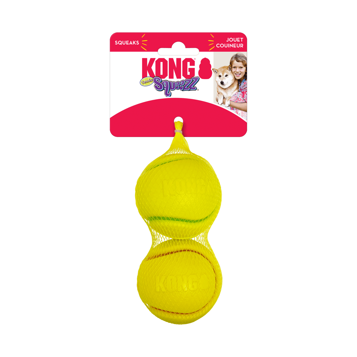 KONG Squeezz Tennis Ball Dog Toy, Kong, Medium